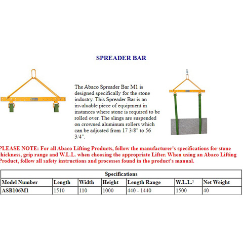 SPREADER BEAM - FIXED TO 1.5T - code:302007_3