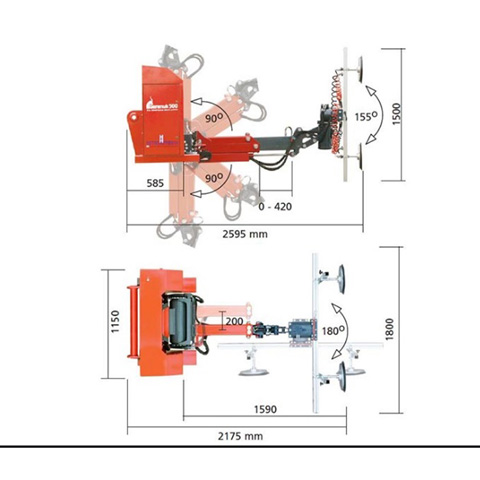 GLASS LIFTER - TELEHANDLER ATTACHMENT 500KG - code:303100_3